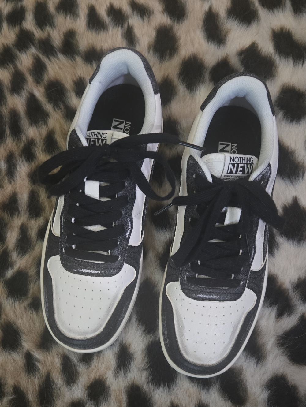 Nothing New Black & White Women's Fashion Sneakers